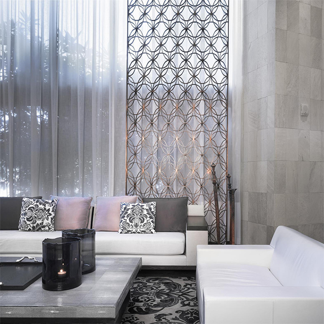 Beautiful hotel public area furniture metal partition