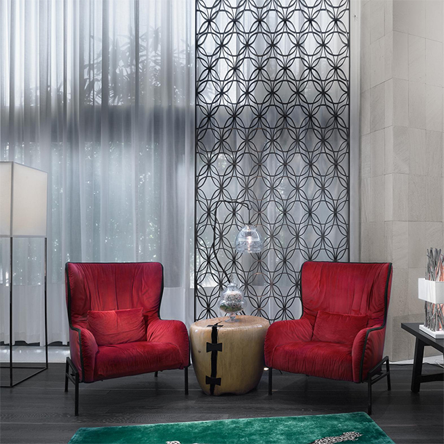 Modern hotel public area furniture loose furnitures with metal work