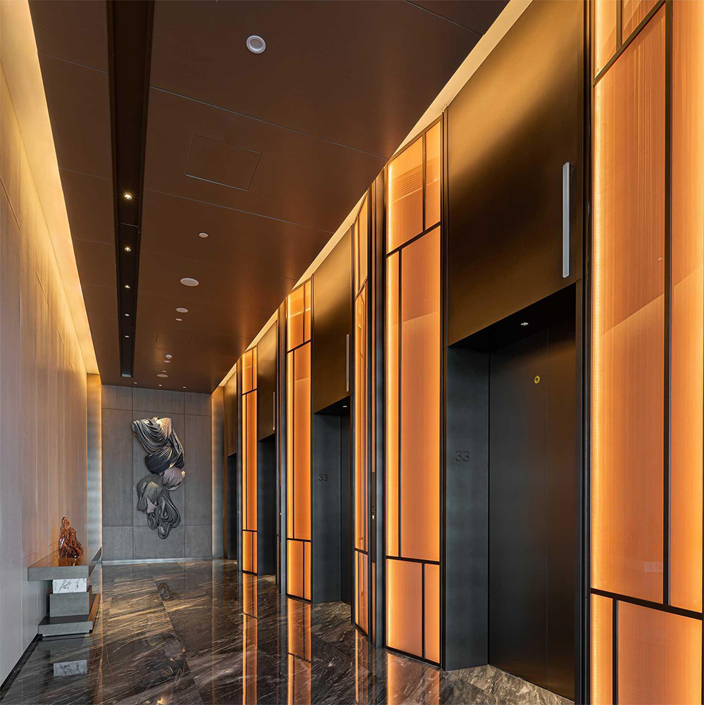 Stylish hotel corridor wall panel