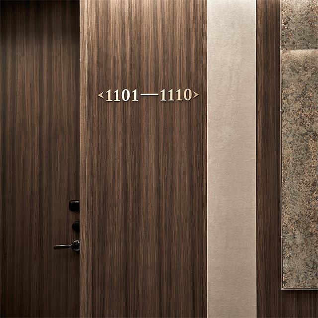 Stylish hotel corridor wall panel