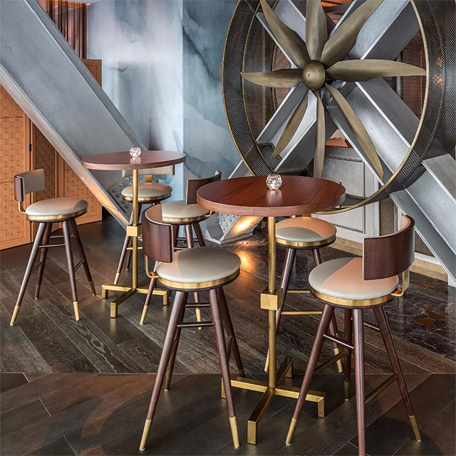 Exclusive hotel restaurant bar stool and table