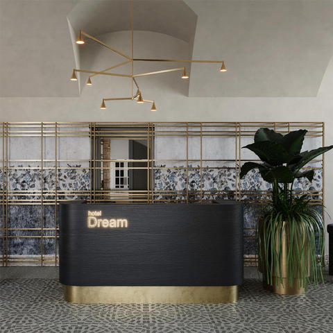 Reception Elegant Hotel Metal Mesh Screen