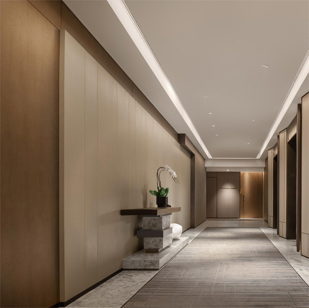 Stylish hotel corridor wall panel