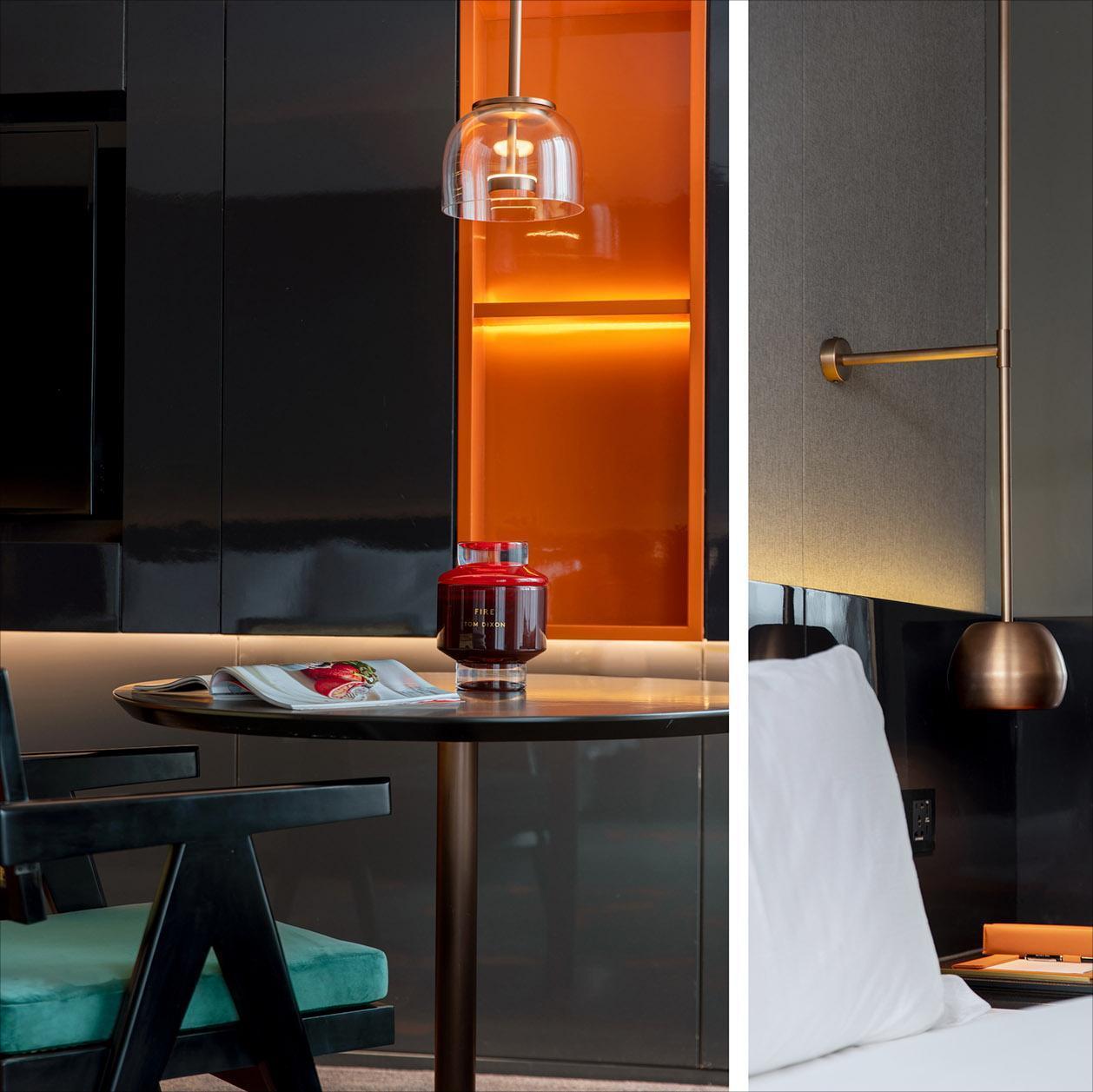 Customized Brown Hotel Furniture With Quartz Countertop