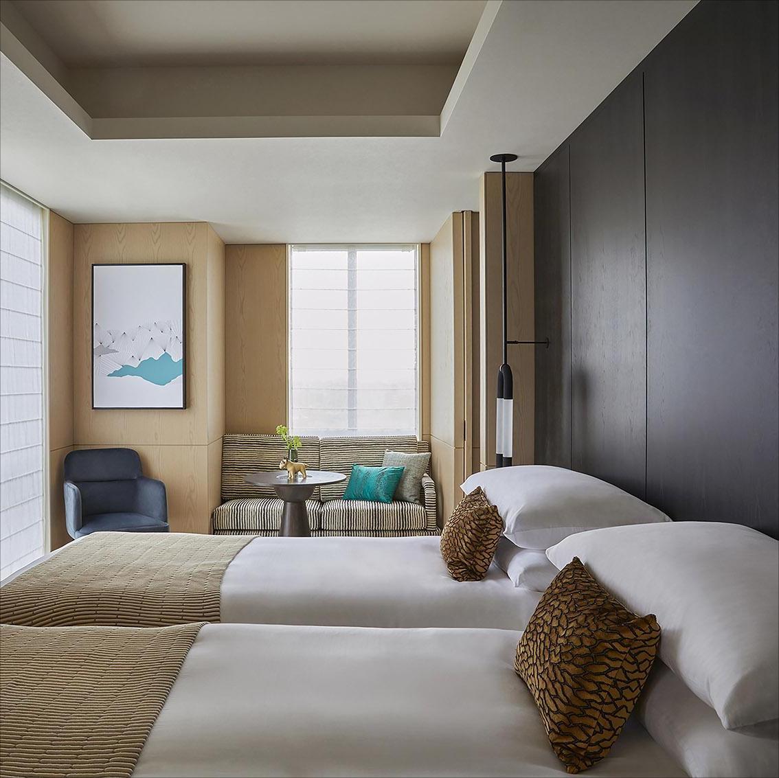 Solid wood hotel walnut headboard bedroom sets